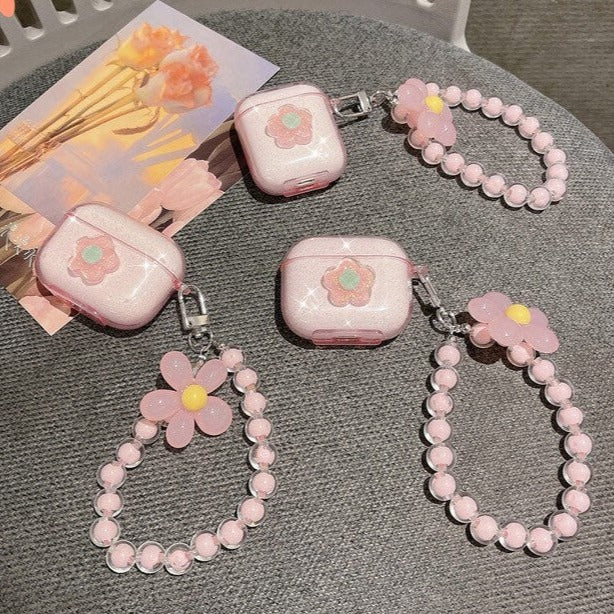 Pink Cherry Flower Airpods Case