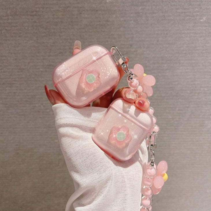 Pink Cherry Flower Airpods Case