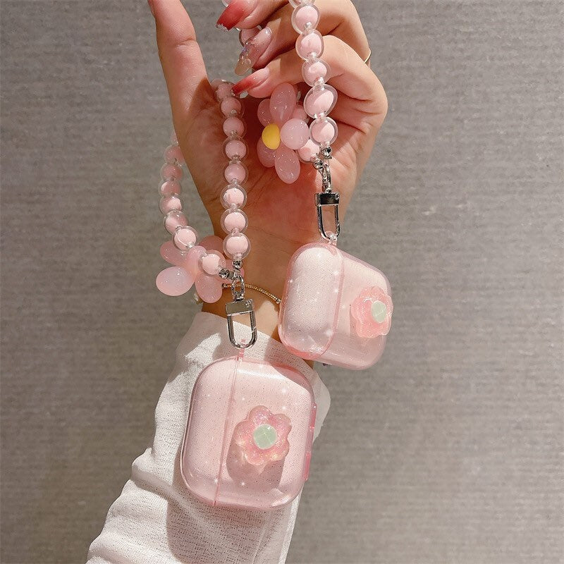 Pink Cherry Flower Airpods Case