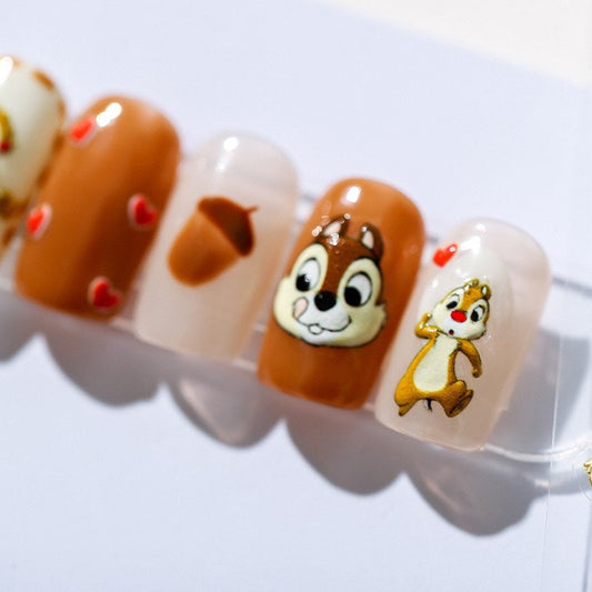 Hello Claws | Lovely Squirrel Embossed Pattern Design Nail Deco Sticker