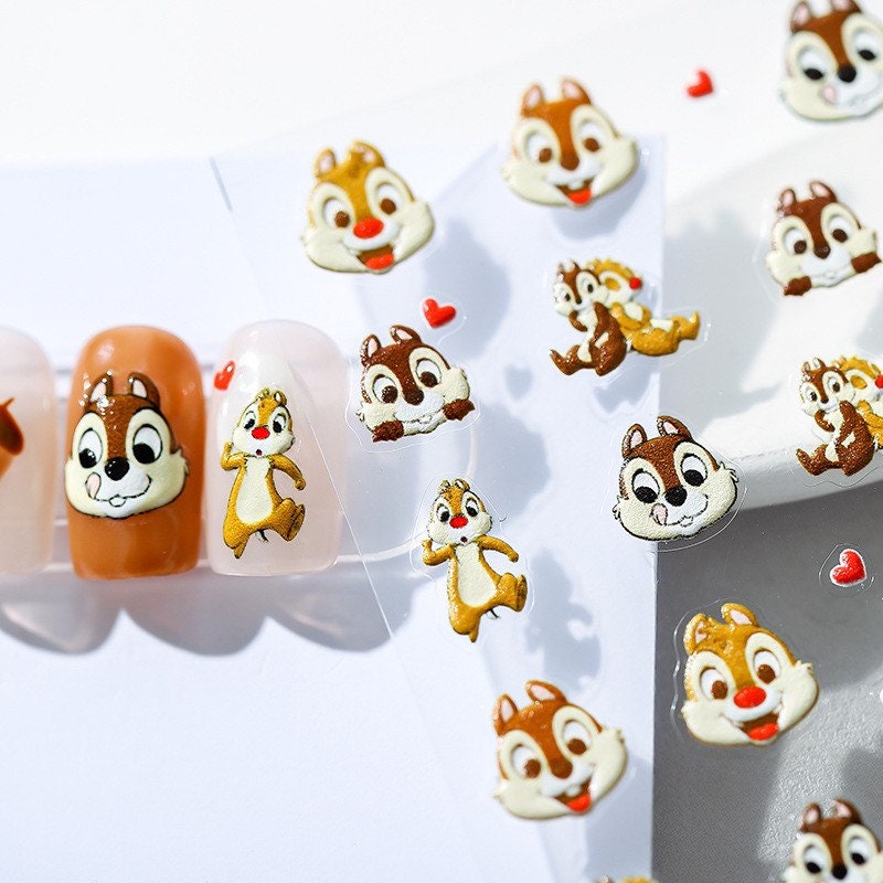 Hello Claws | Lovely Squirrel Embossed Pattern Design Nail Deco Sticker