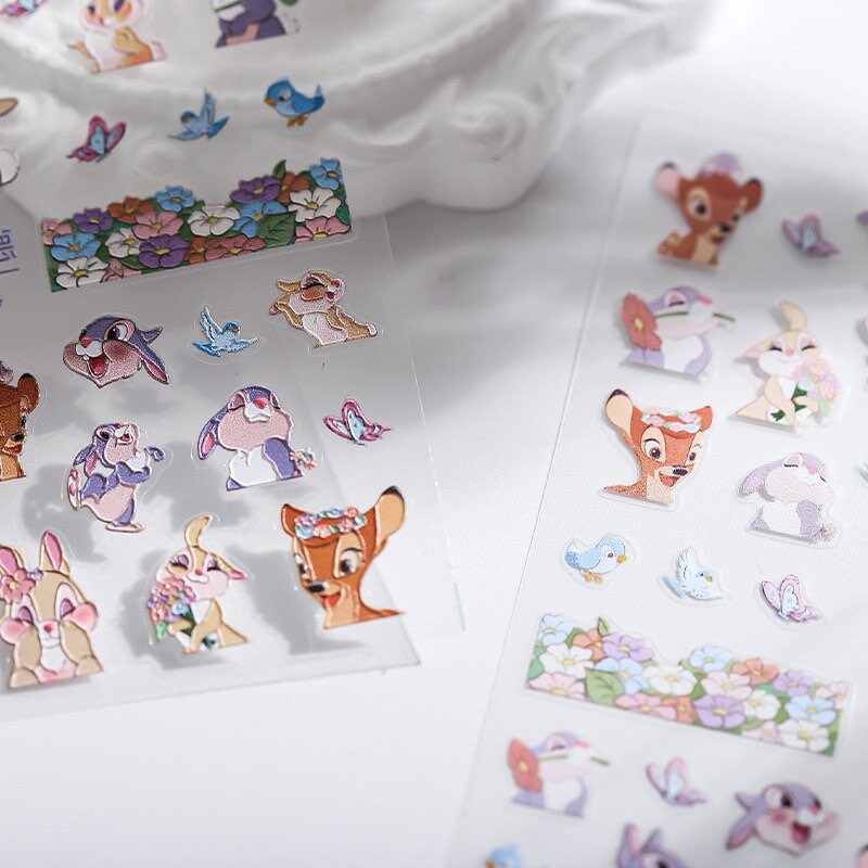 Hello Claws | Flower Bunny Embossed Pattern Design Nail Deco Sticker