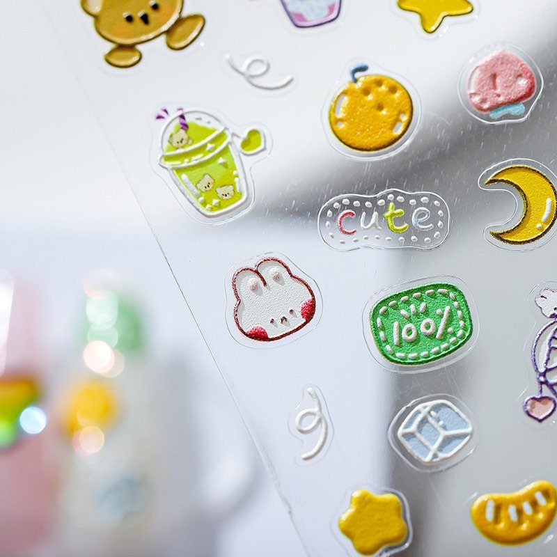 Hello Claws | Milk Tea Bunny and Bear Nail Deco Sticker