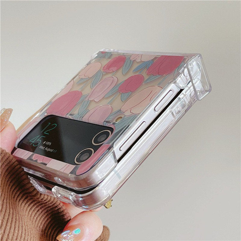 Pink Tulip Samsung Galaxy Z Flip Phone Case