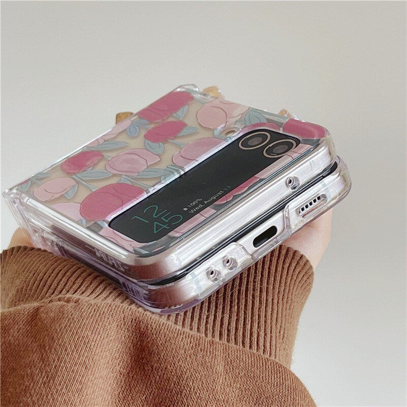 Pink Tulip Samsung Galaxy Z Flip Phone Case
