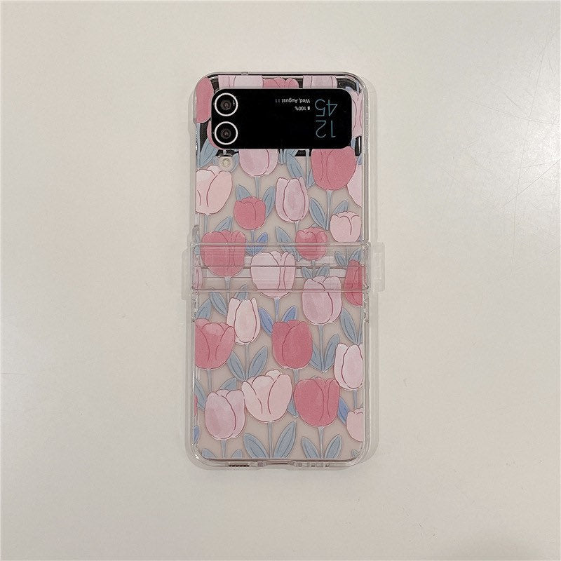 Pink Tulip Samsung Galaxy Z Flip Phone Case
