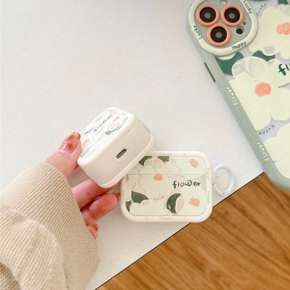 Flower Fresh Summer Clear Airpods case | Korean AirPods Case