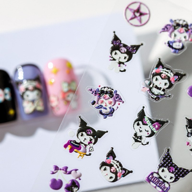 Hello Claws | Cute Cartoon Embossed Pattern Design Nail Deco Sticker