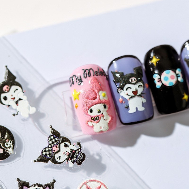 Hello Claws | Cute Cartoon Embossed Pattern Design Nail Deco Sticker