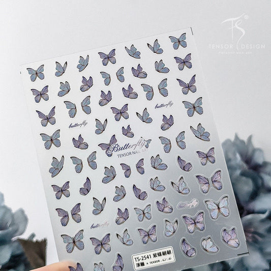Hello Claws | Purple Dream Butterfly 5D Embossed Pattern Design Nail Deco Sticker