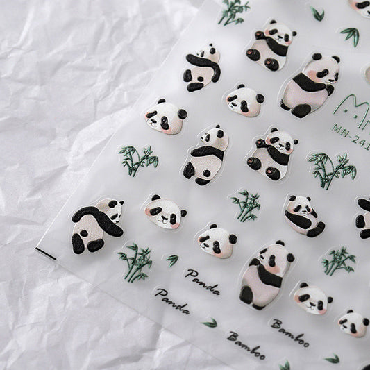 Hello Claws | Bamboo Panda 5D Embossed Pattern Design Nail Deco Sticker