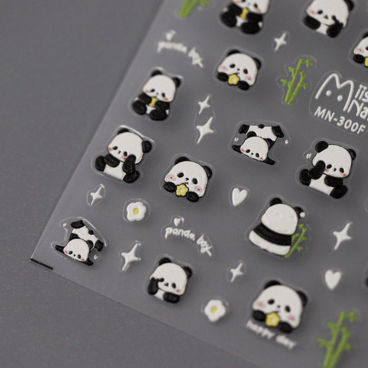 Hello Claws | Little Panda 5D Embossed Pattern Design Nail Deco Sticker