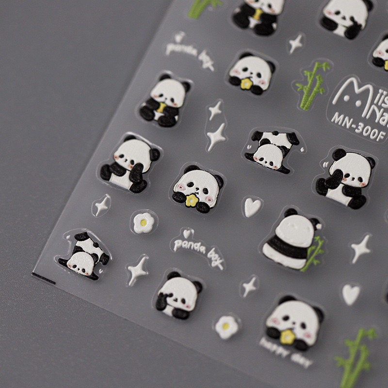 Hello Claws | Little Panda 5D Embossed Pattern Design Nail Deco Sticker