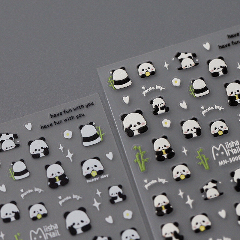 Hello Claws | Little Panda 5D Embossed Pattern Design Nail Deco Sticker