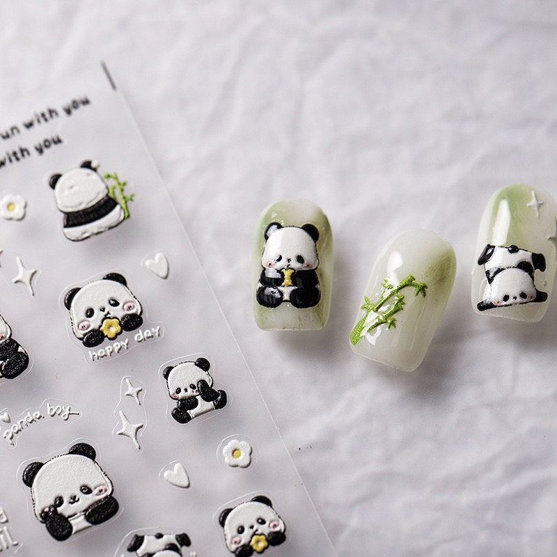 Hello Claws | Little Panda 5D Embossed Pattern Design Nail Deco Sticker