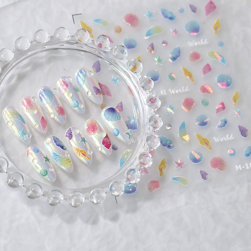 Hello Claws | Shell Pearl 5D Embossed Pattern Design Nail Deco Sticker