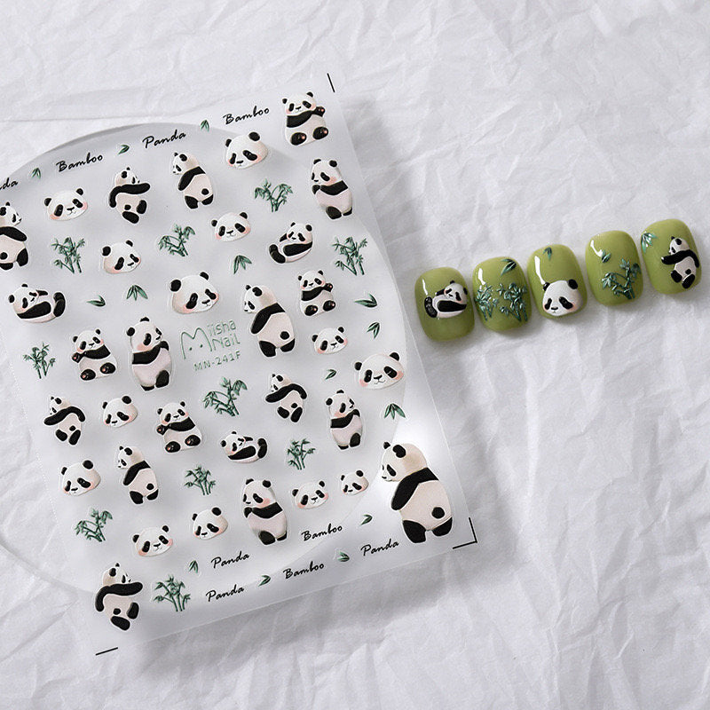 Hello Claws | Bamboo Panda 5D Embossed Pattern Design Nail Deco Sticker
