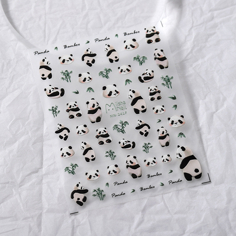 Hello Claws | Bamboo Panda 5D Embossed Pattern Design Nail Deco Sticker