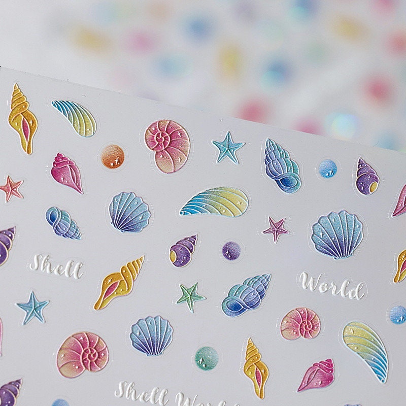 Hello Claws | Shell Pearl 5D Embossed Pattern Design Nail Deco Sticker