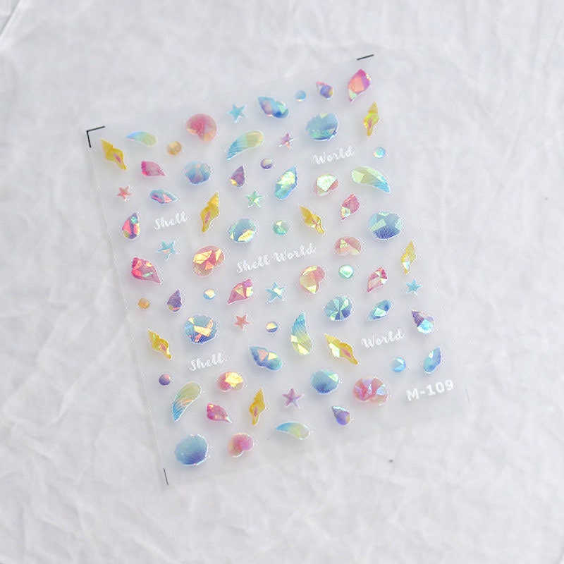 Hello Claws | Shell Pearl 5D Embossed Pattern Design Nail Deco Sticker