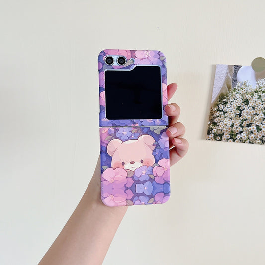 Floral Teddy Bear Z Flip Case
