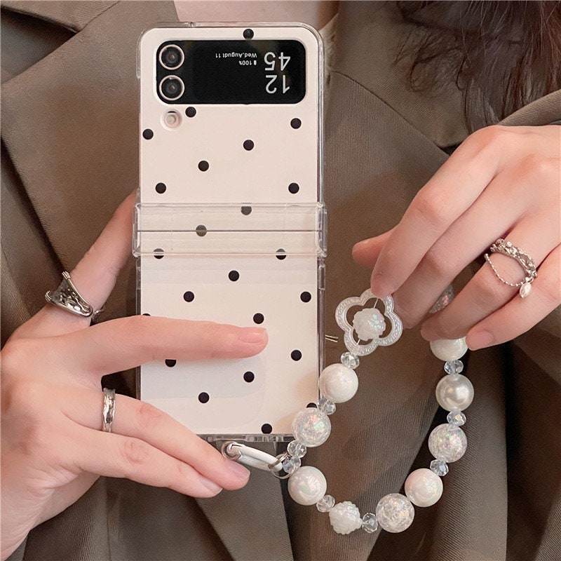 Cream White Dot Z Flip Case