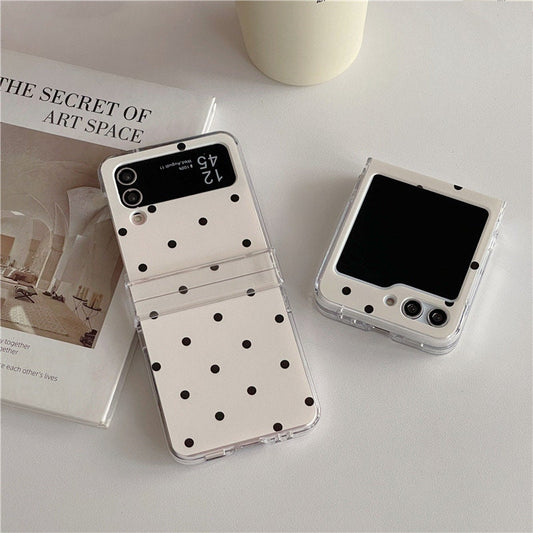Cream White Dot Z Flip Case