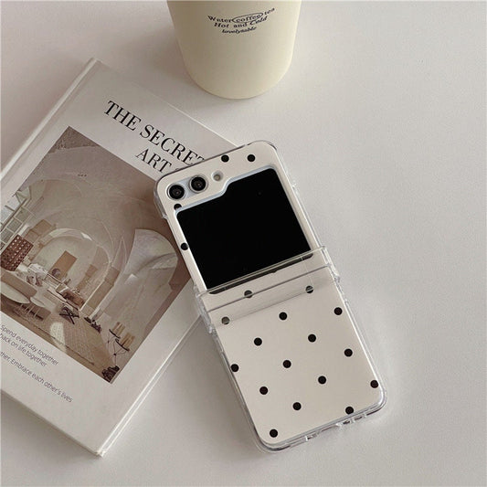 Cream White Dot Z Flip Case