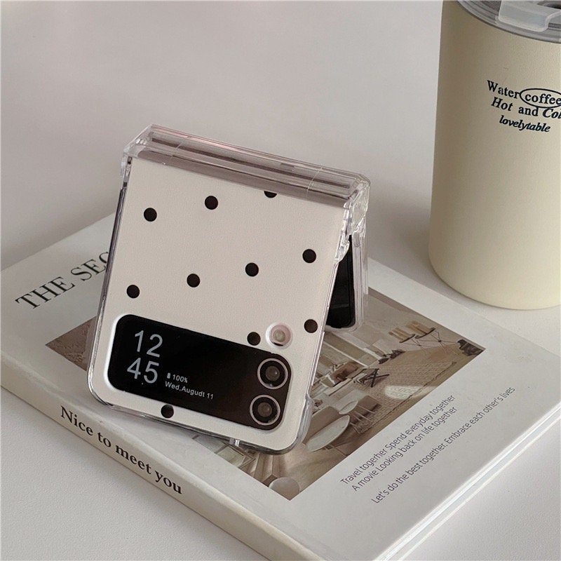 Cream White Dot Z Flip Case