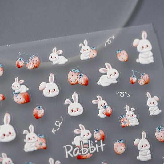 Hello Claws | Strawberry and Bunny Nail Deco Sticker