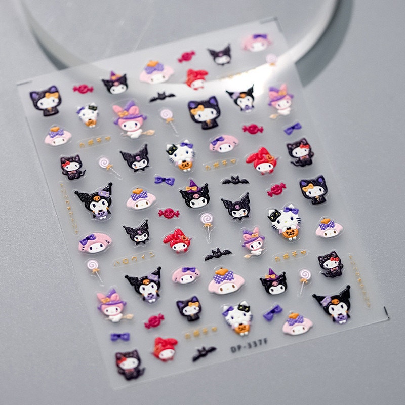 Cute Cartoon Embossed Pattern Design Nail Deco Sticker