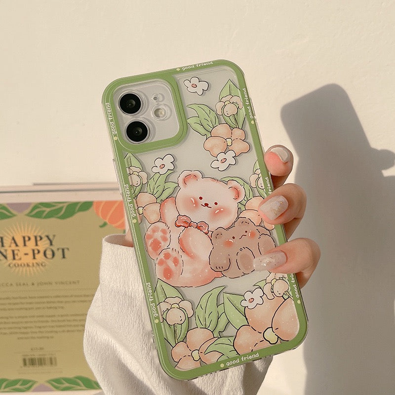 Spring Bear Flower iPhone case