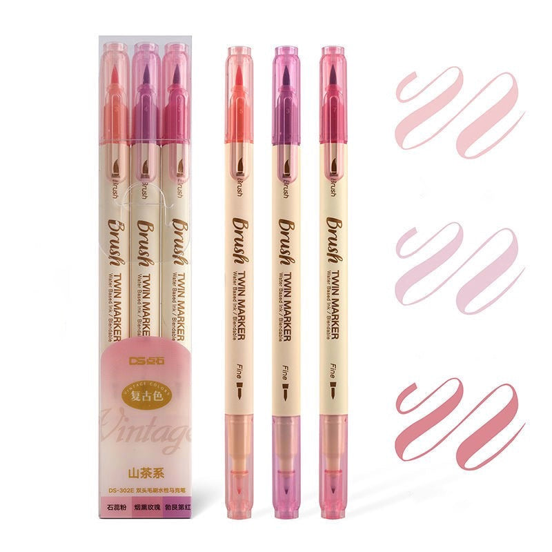 Brush Twin Marker Pen Set | Double-Side Pen set