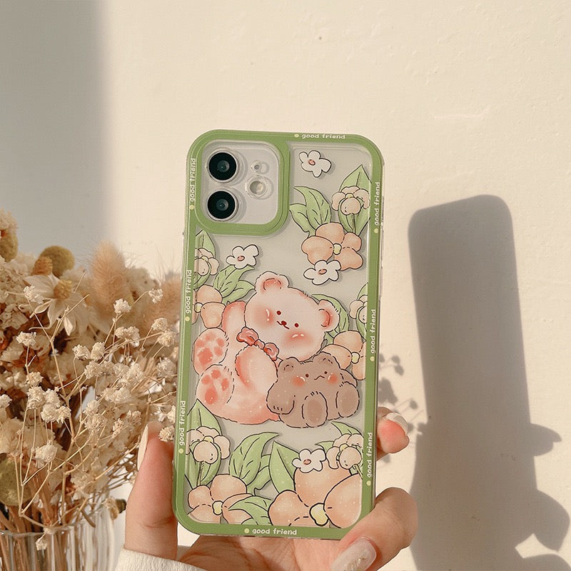 Spring Bear Flower iPhone case