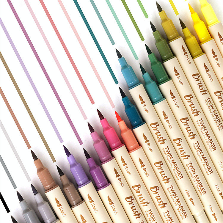 Brush Twin Marker Pen Set | Double-Side Pen set