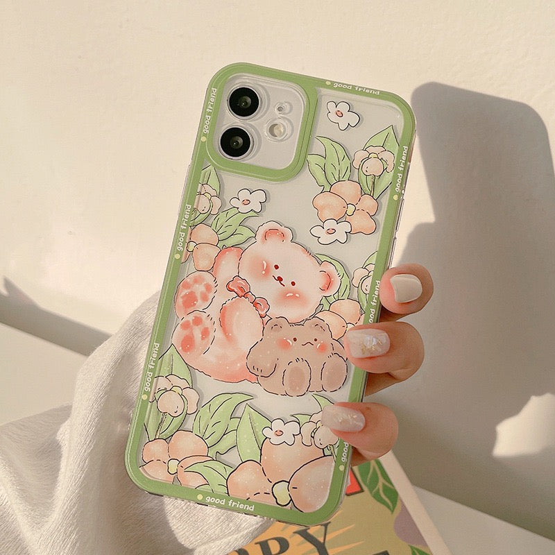 Spring Bear Flower iPhone case