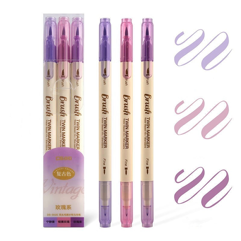 Brush Twin Marker Pen Set | Double-Side Pen set