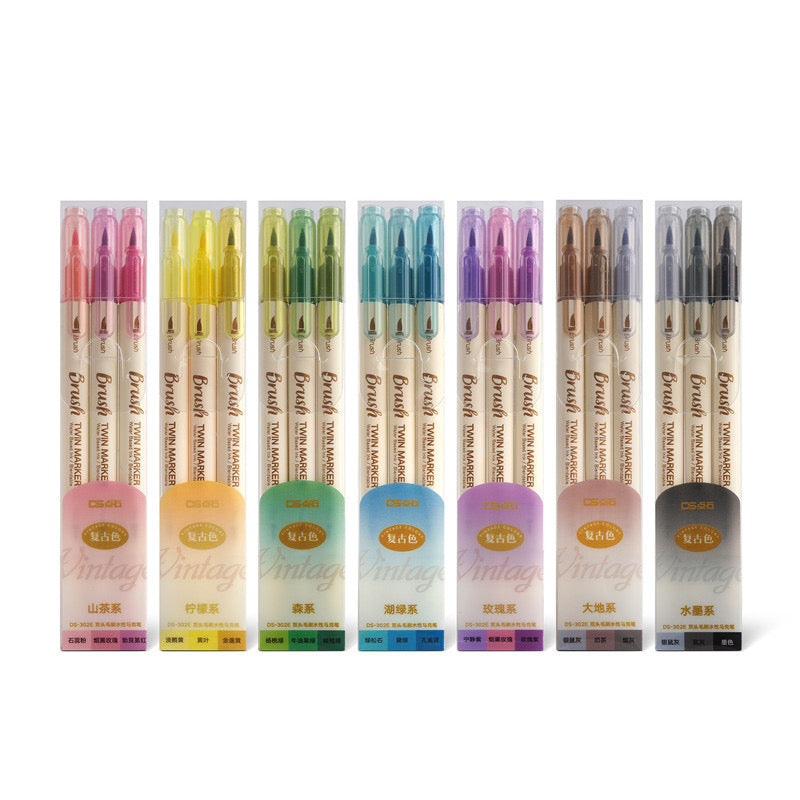 Brush Twin Marker Pen Set | Double-Side Pen set