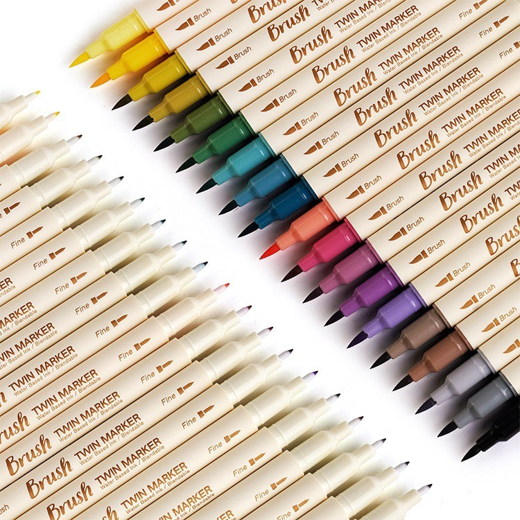 Brush Twin Marker Pen Set | Double-Side Pen set