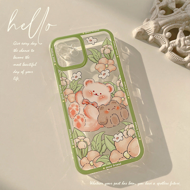 Spring Bear Flower iPhone case