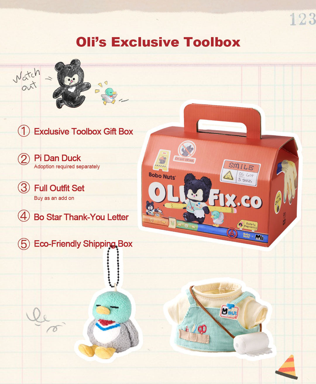 Bobo Nuts | "Oli Fix.Co" Bearly Repairing Plush Toy 