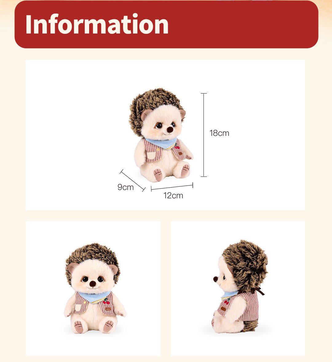 Bobo Nuts | Motty Hedgehog Cherry Holiday Plush Toy 