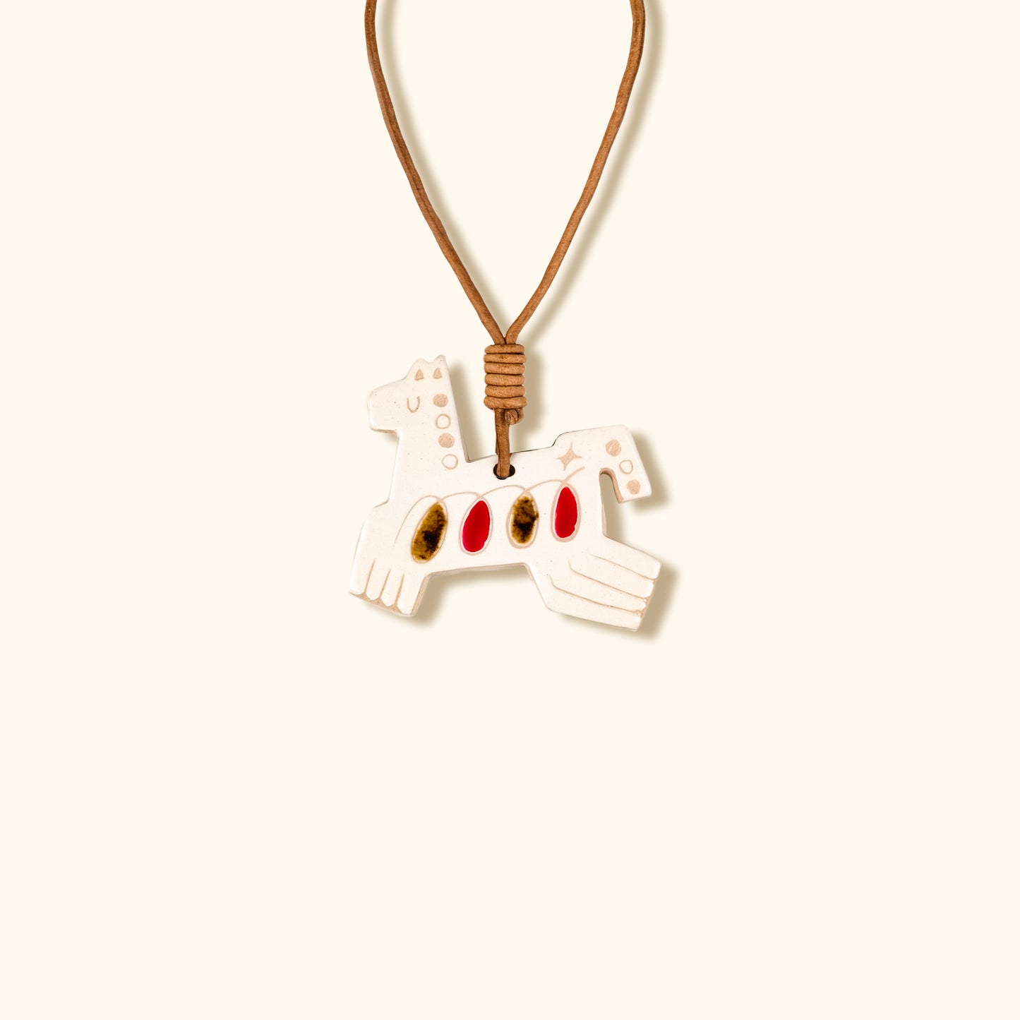 Her Market | Infinity Love Pattern White Symbolic Ceramic Horse Charm