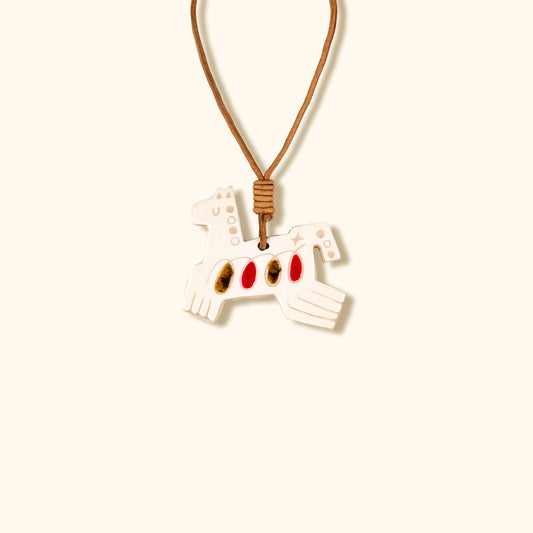 Her Market | Infinity Love Pattern White Symbolic Ceramic Horse Charm