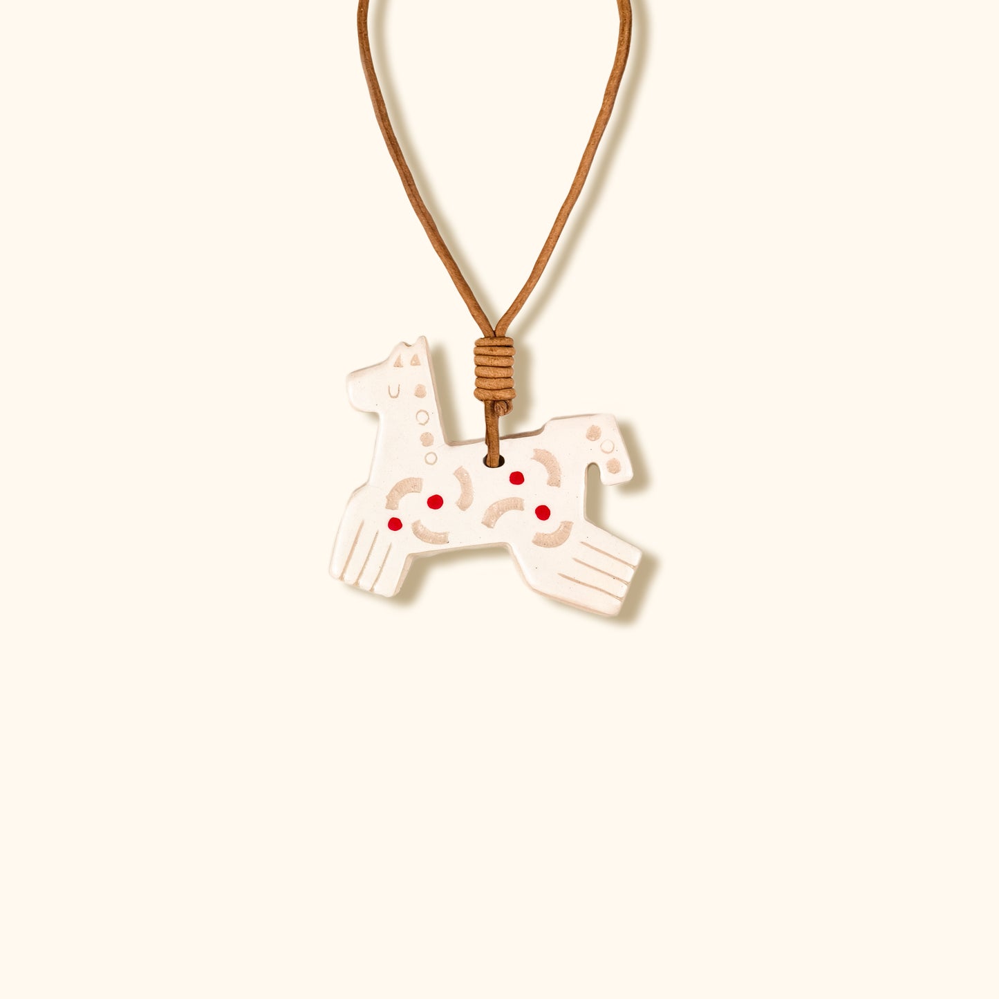 Her Market | Infinity Love Pattern Creamy Symbolic Ceramic Horse Charm