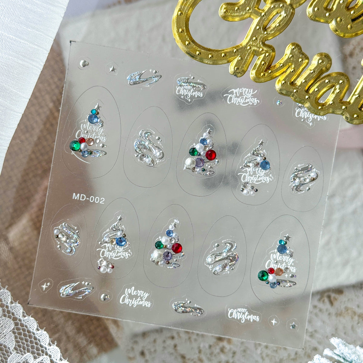 Hello Claws | Merry Christmas Tree Nail Deco Sticker 