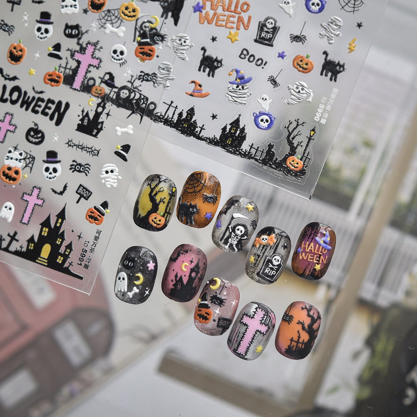 Hello Claws | Cute Halloween Ghost Nail Deco Stickers 