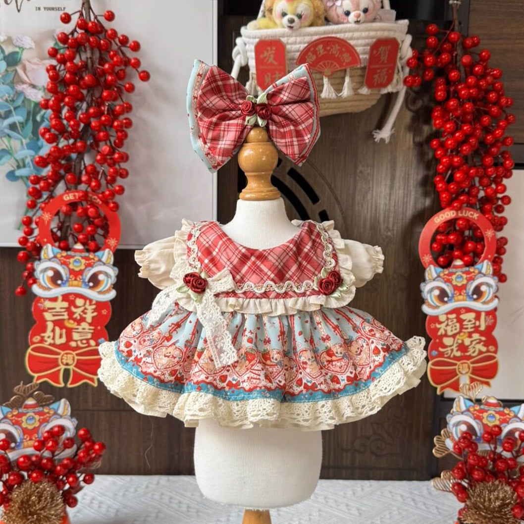 Sewing | Red Grid Doll Princess Dress 