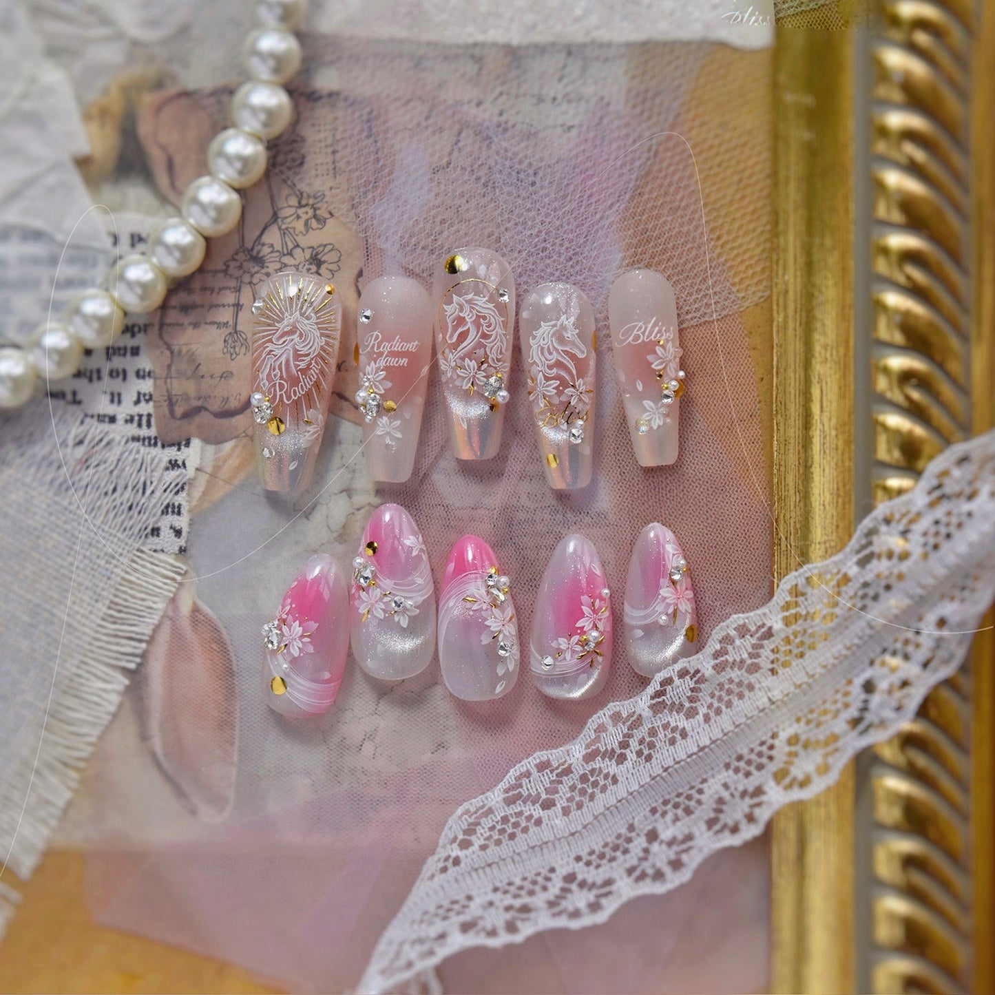 Hello Claws | Cherry Blossoms  And Horse Nail Deco Sticker 