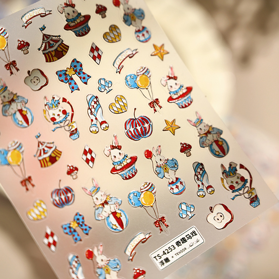 Hello Claws | Rabbit Circus Nail Deco Sticker 